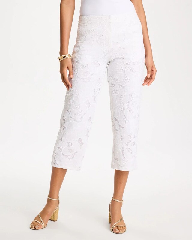 Novelty Lace Cropped Pants - image 1